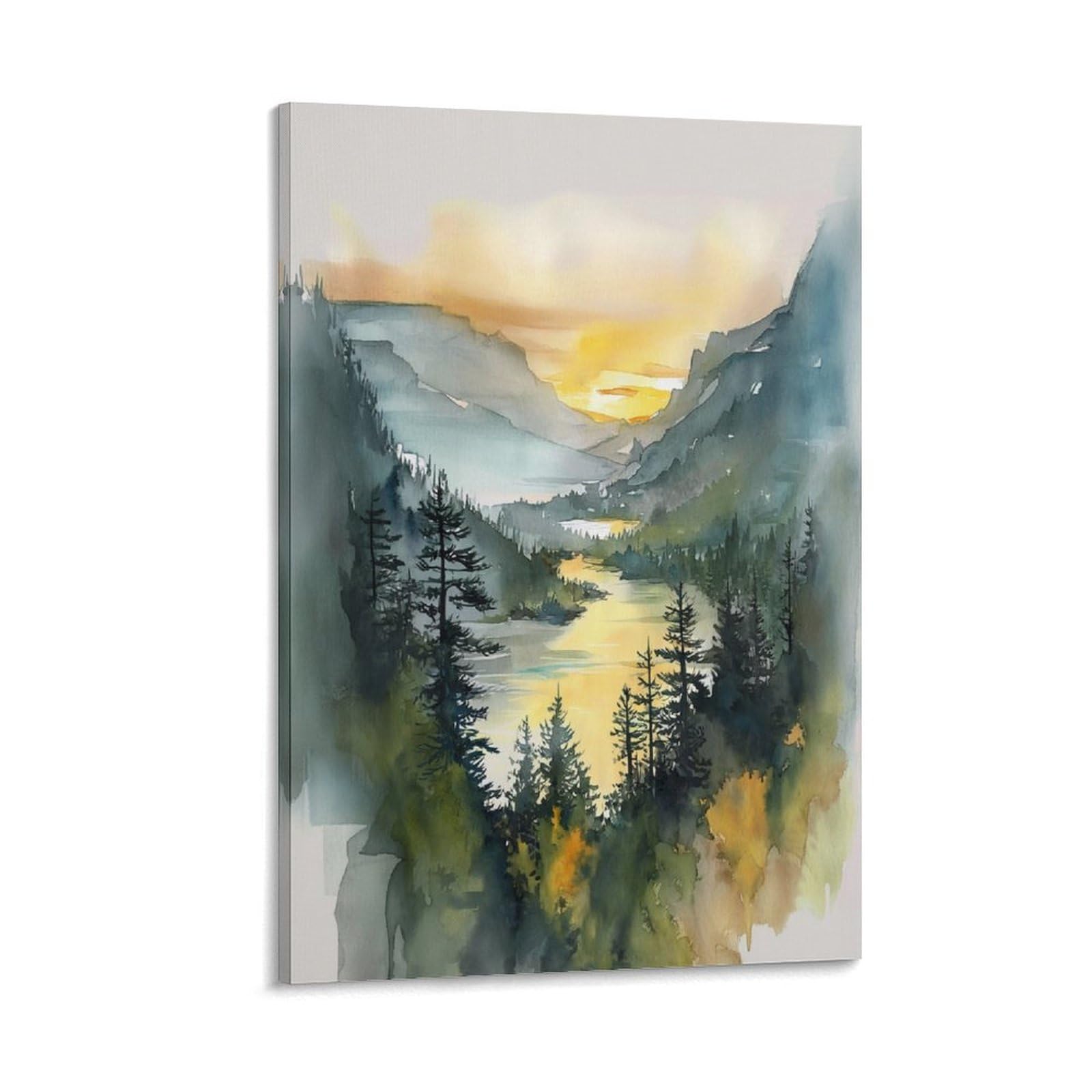 XWYMXZ Oregon Watercolor Style Retro 20x30inch(50x75cm) Vintage Travel Poster Watercolor Canvas Art
