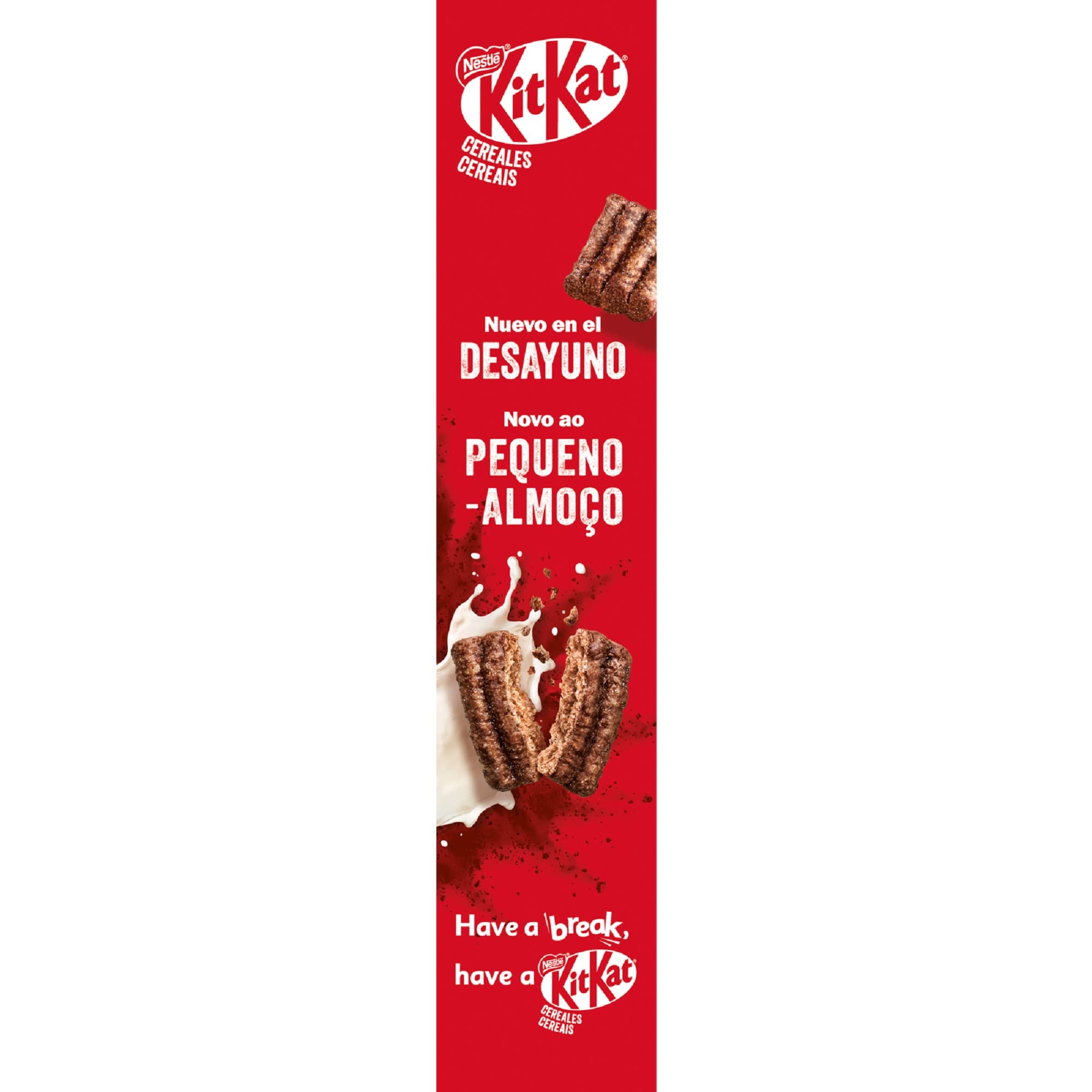 Cereales Nestlé KitKat Cereales, Cereales de Trigo Integral y Maíz Recubiertos con Chocolate con Leche, 7 Paquetes de 330 g