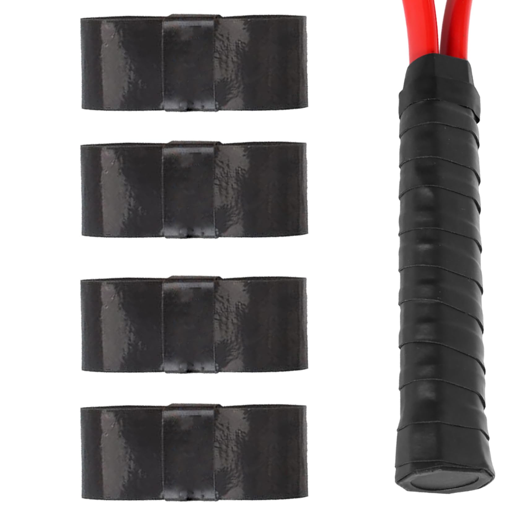 4 Pezzi Nastro Grip per Racchetta, per Padel, Tennis, Badminton. con Assorbente Antiscivolo Asciugatura Rapida sopra - Nero