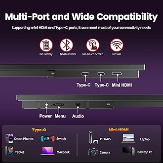 Newsoul Portable Gaming Monitor 18.5 Inch, 120Hz 1080P 125% sRGB 2000:1 IPS Matte Screen, Adjustable Base, Mini HDMI/Type-C Ports, VESA Compatible Second Screen for Laptops and Gaming