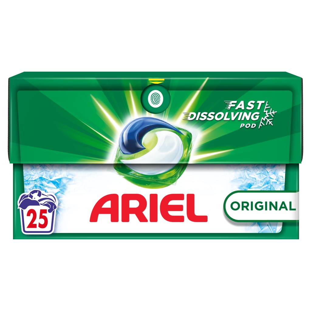 ArielORIGINAL ALL IN 1 PODS WASHING LIQUID CAPSULES 25 WASHES