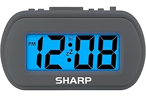 SHARP Digital Alarm Clock – Battery Operated Alarm Clock for Bedrooms – Easy to Use
