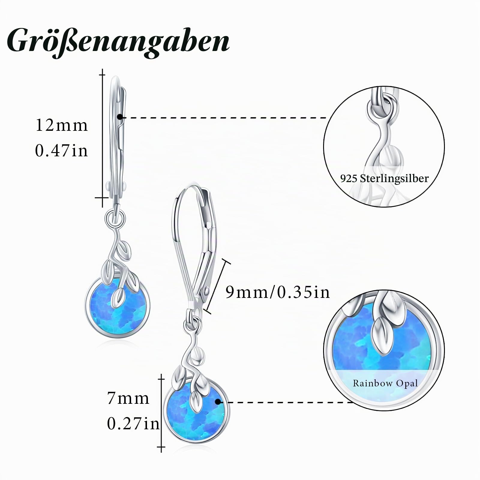 REDSUN Mondstein Tropfen Ohrringe 925 Sterling Silber Damen Keltischer Schmuck Leverback Mondstein/Türkis/Opal Hypoallergen Elegante Hängende Ohrringe Geschenk für Freundin Frau Mutter Geburtstag