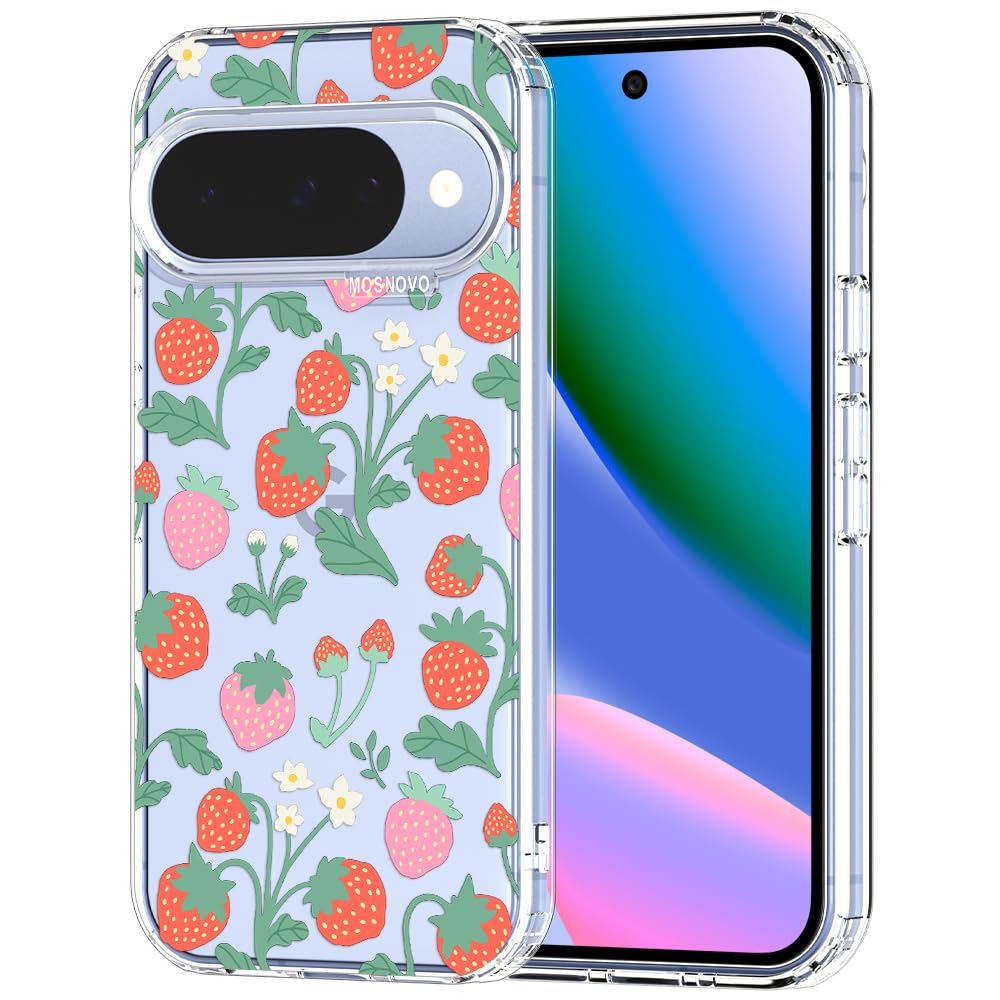 MOSNOVO Case for Google Pixel 9 & Pixel 9 Pro, [Buffertech 6.6ft Military-Grade Drop Protection] [Anti Peel Off Tech] Clear TPU Bumper Phone Case Cover Design - Great Wave — view 30