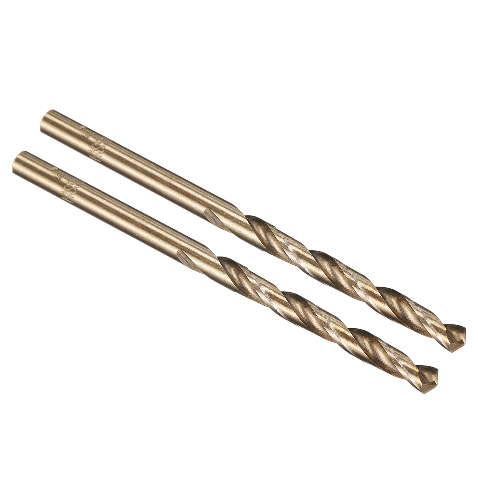 PATIKIL 4mm Drill Bit, M35 Cobalt 5% High-Speed Steel Jobber Straight Shank 135° Gold Finish for Stainless Steel Hard Metal - 2 Pack — image 1