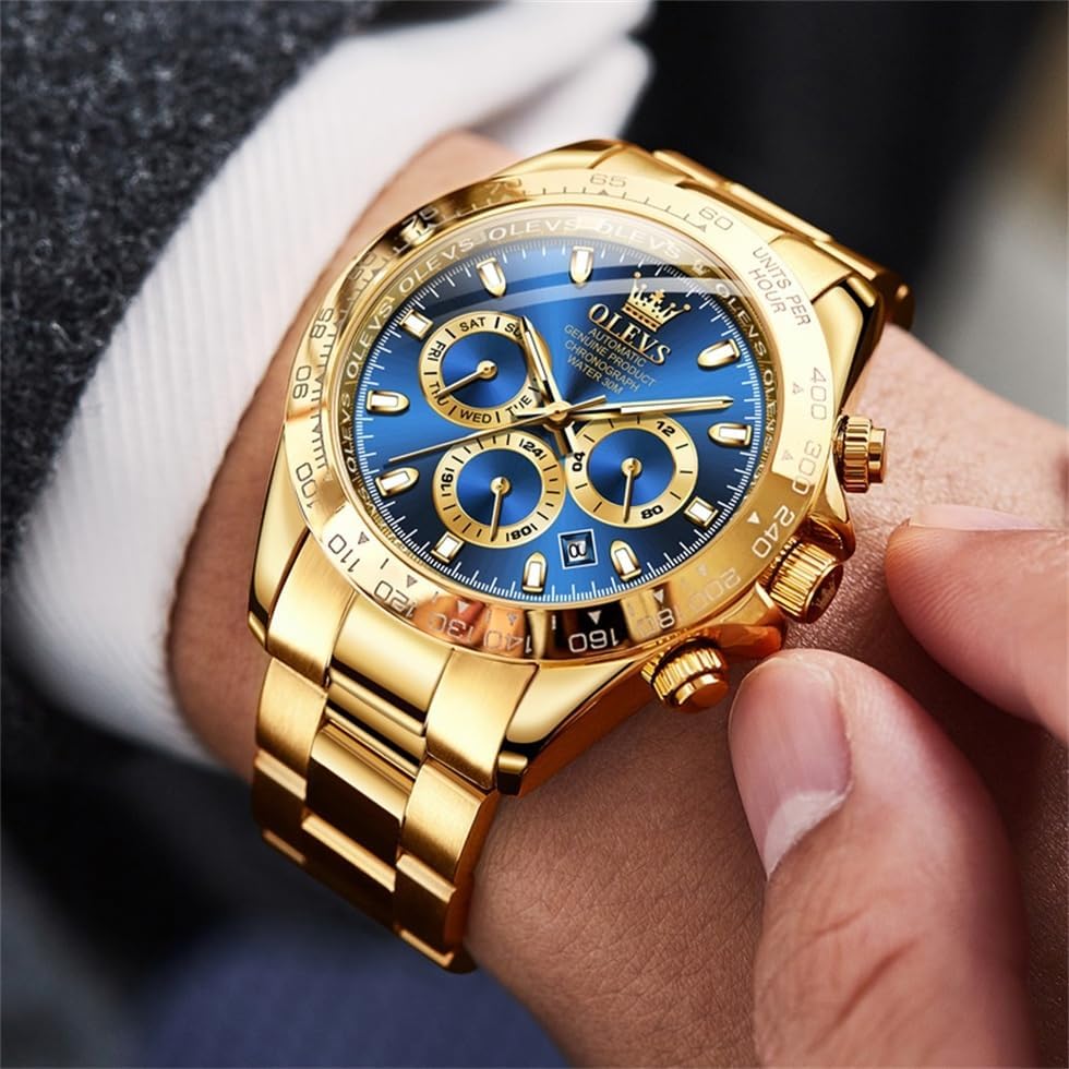 OLEVS Skeleton Watches for Men Luxury Diamond Wristwatch Automatic Mechanical Self Winding Luminous Waterproof - Image 2