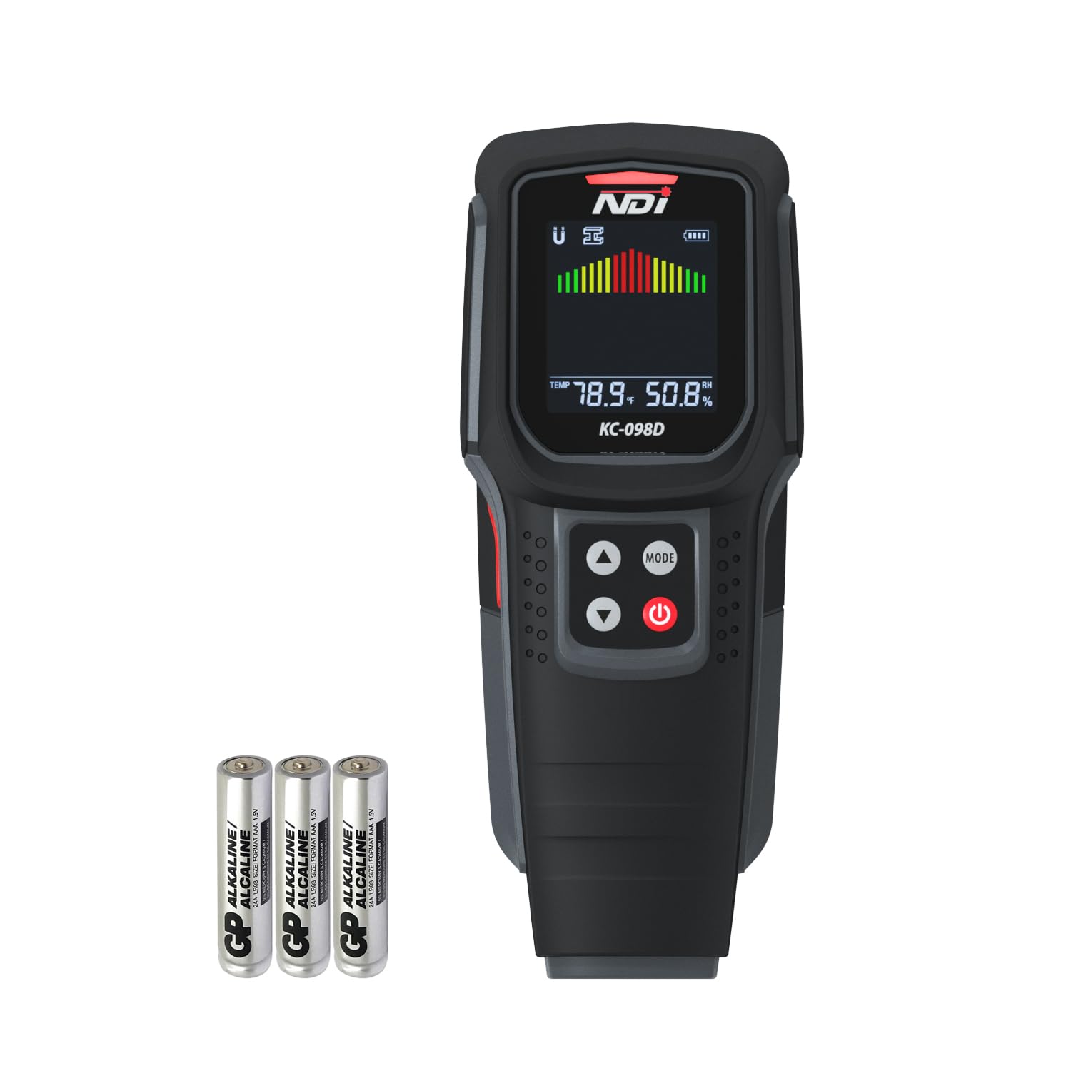 NDI 098D 5‑in‑1 Stud Finder Wall Scanner with Laser Liner – Precise Stud, Metal, Pipe & Live Wire Detection + Moisture Scan & Laser Guide