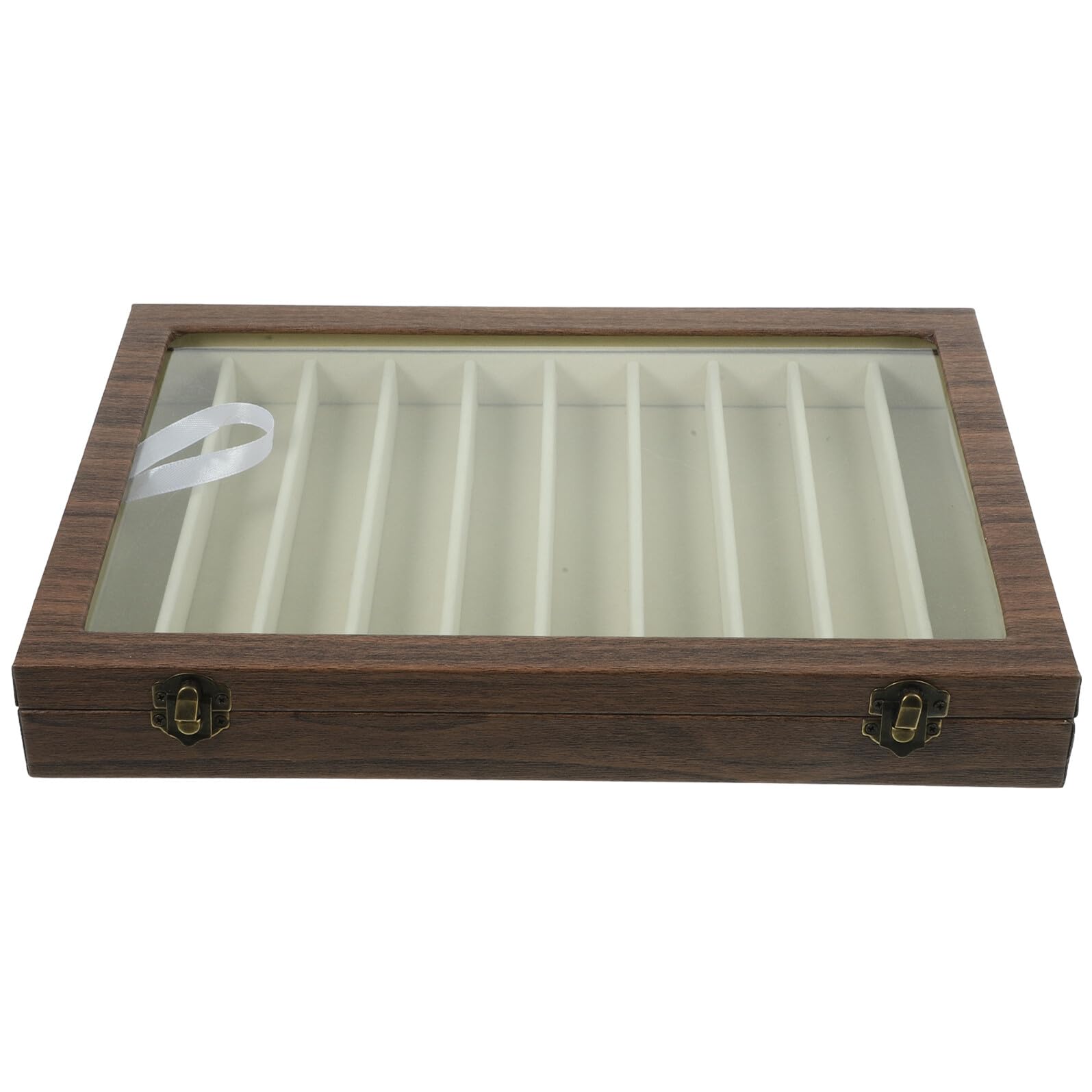 Schmuckkästchen mit Glasdeckel 10 Fächer Schmuckaufbewahrungstisch Transparenter Reise Halsketten und Armband Organizer für Damen