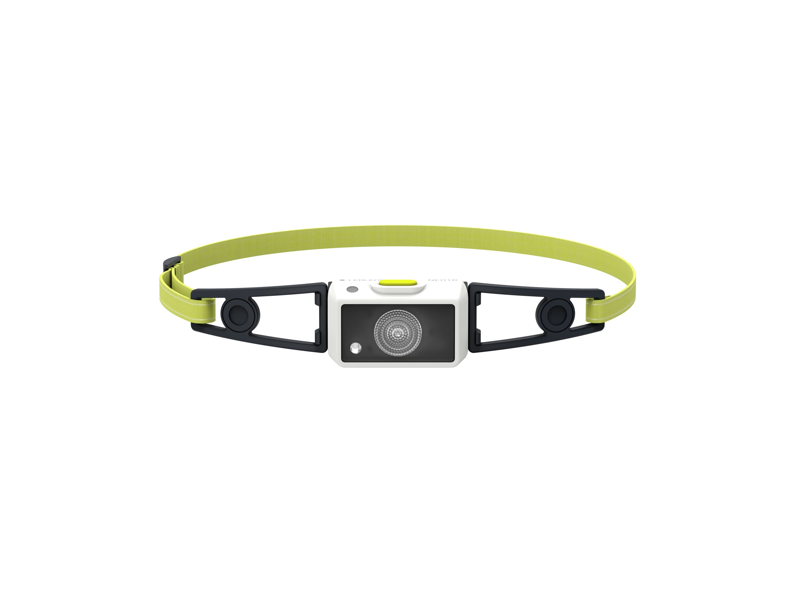 Ledlenser NEO1R LED Stirnlampe zum Joggen, Lauflampe, Lauflicht, 250 Lumen, kompakt, ultraleichte 39g, Nah- und Fernlicht, wiederaufladbar, reflektierendes Stirnband, rotes Frontlicht, weiß/Lime | bis zu 15h Leuchtdauer, 80m Leuchtweite, Taschenformat, Ro