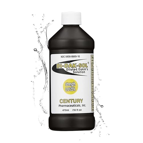 Miniatura 8 de Dakin's Solution-Quarter Strength 304360672168, hipoclorito de sodio al 0.125 %, terapia para heridas agudas y crónicas de Century Pharmaceuticals