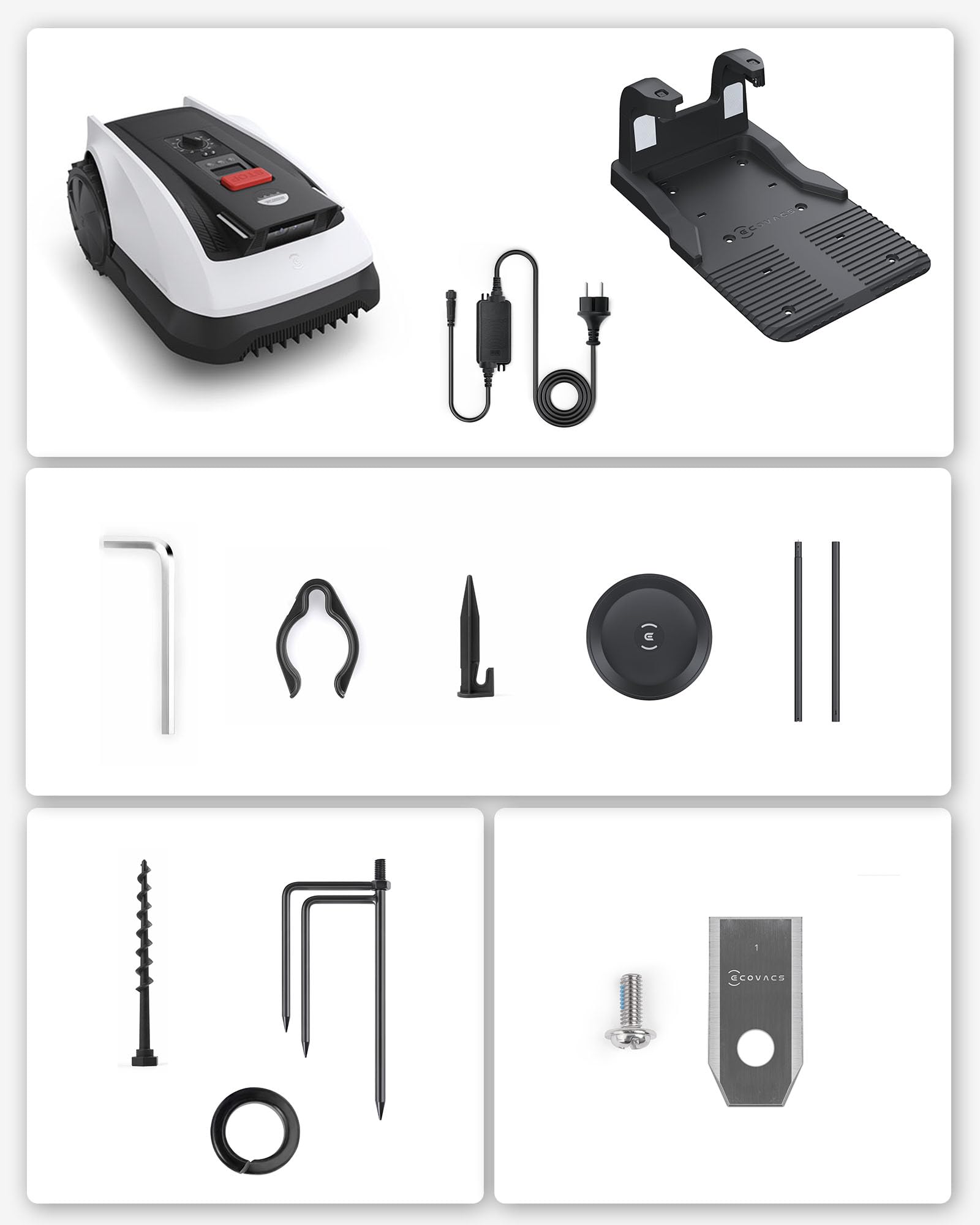 ECOVACS Goat O800 RTK Robot Cortacésped inalámbrico periférico 800 m², RTK+Visión Mejorada por Lidar, Cartografía Automática, Pasajes Estrechos de hasta 0,7 m, Corte preciso de los Bordes, Pendiente