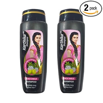 Karthika Black Shield Shampoo with Amla, Curry leaves and Bringraj, 175ml, Pack of 2