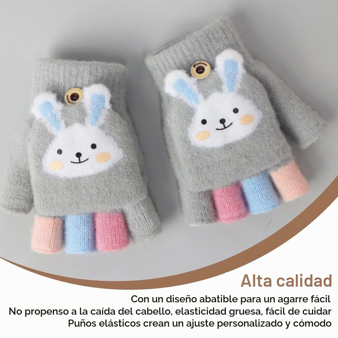EBHO 1 Par Guantes sin Dedos, Guantes para niños, Guantes de Medio Dedo, Guantes para bebés, Guantes de Abrigo para niños pequeños