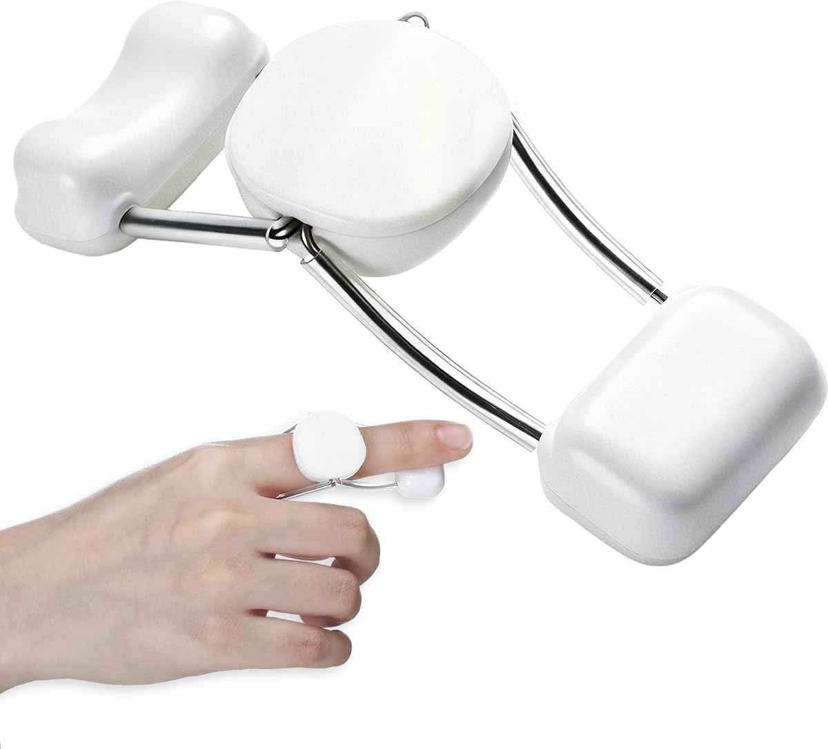 TrelaCo Spring Finger Extension Splint Small White Finger Straightener | Injured Finger Brace, Knuckle Immobilization Device, Assists in Extending Joint, for Edema Joint Extension Contractures