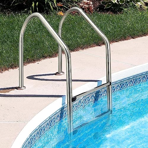Escalera para piscina de 2 peldaños de acero inoxidable 304 miniatura 3