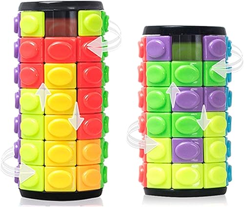 R.Y.TOYS Juguete para ansiedad, rompecabezas de cubo mágico, rompecabezas de cerebro para adultos, juego de mano inquieto de lógica giratoria y