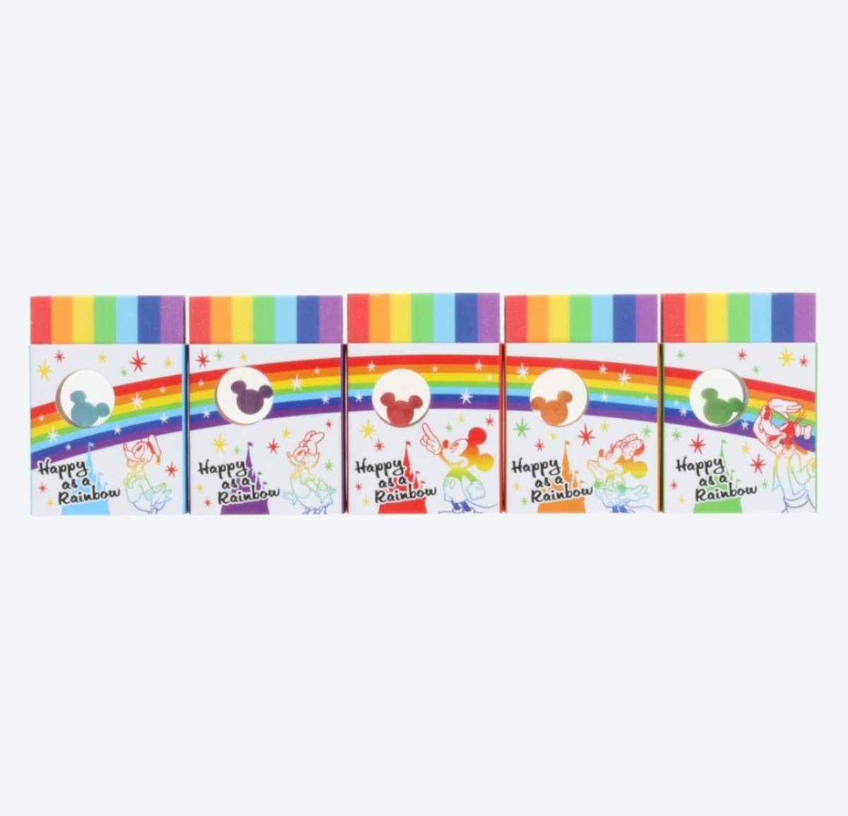 Amazon 消しゴム ５個セット 虹 レインボーカラー ミッキー ミニー ドナルド デイジー グーフィー 東京ディズニーリゾート限定 東京 ディズニー シー ランド 限定 ｔｄｒ 消しゴム 文房具 オフィス用品