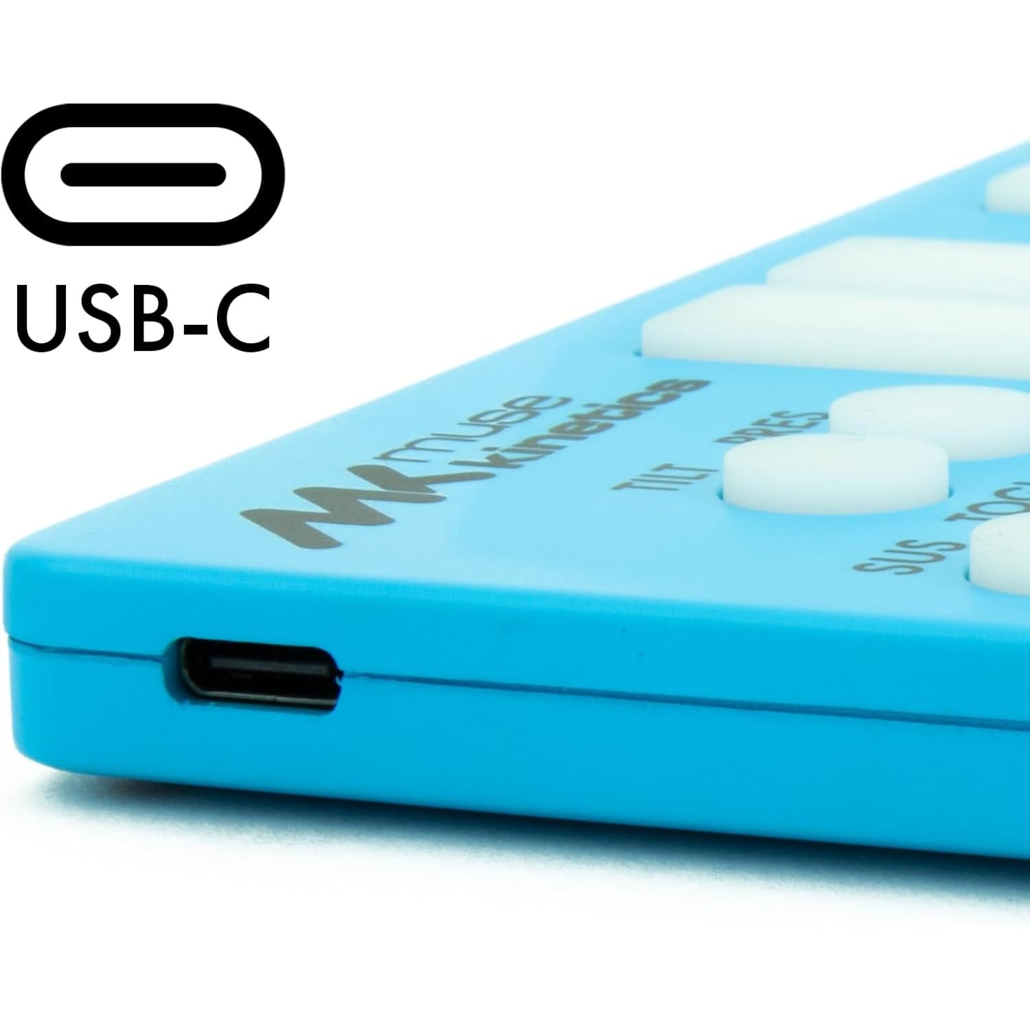 Muse Kinetics K-Board Aqua MIDI-Controller Blau mit keepdrum Mikrofasertuch