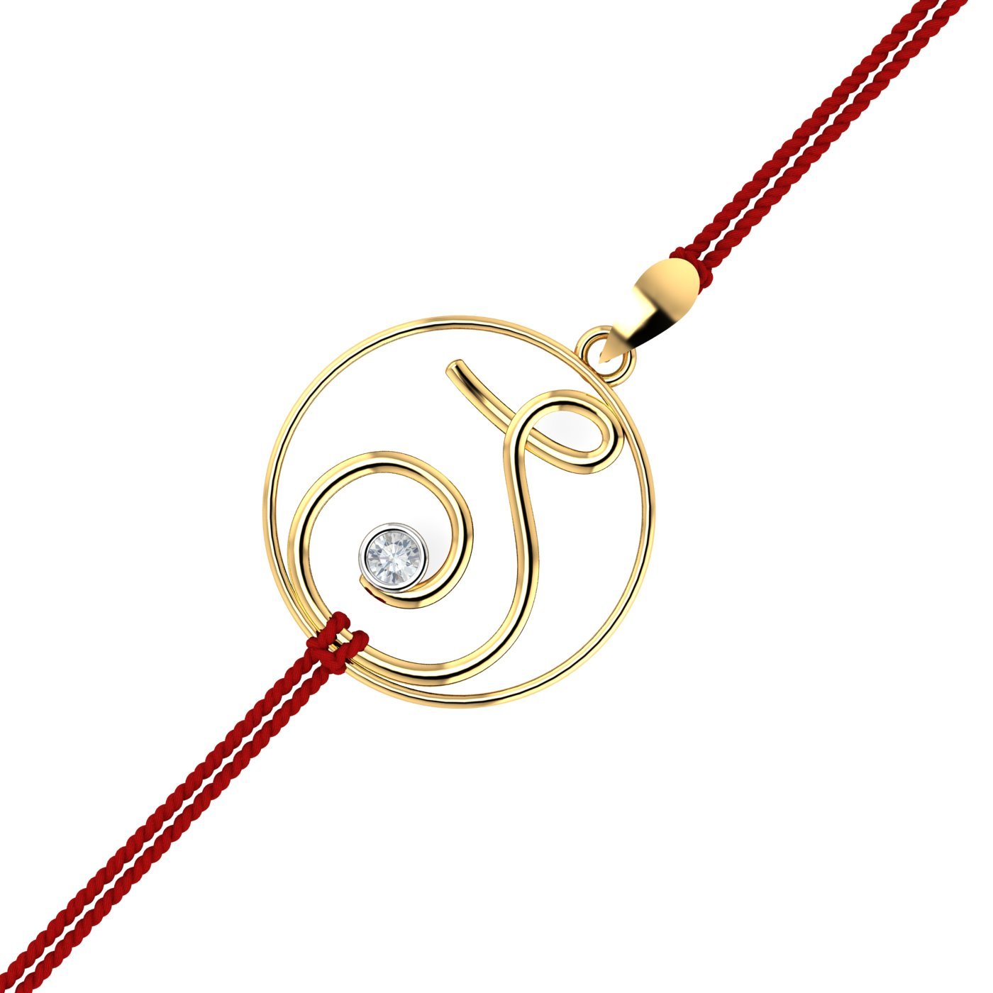 14K Customized Alphabet Rakhi cum Pendant for Brother