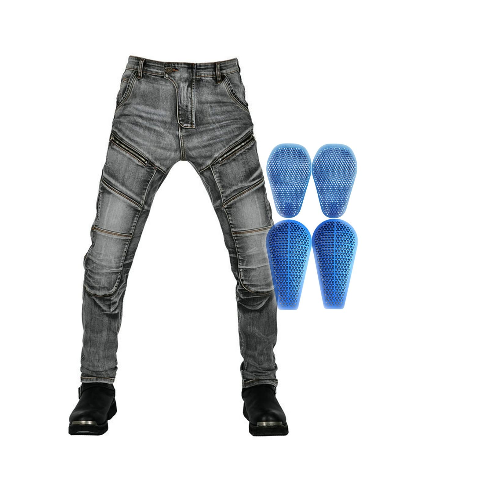 『TEN DENIM XXX BLACK 38』 Motorcycle Pants with CE Armor Motocross Racing Jeans with Zipper