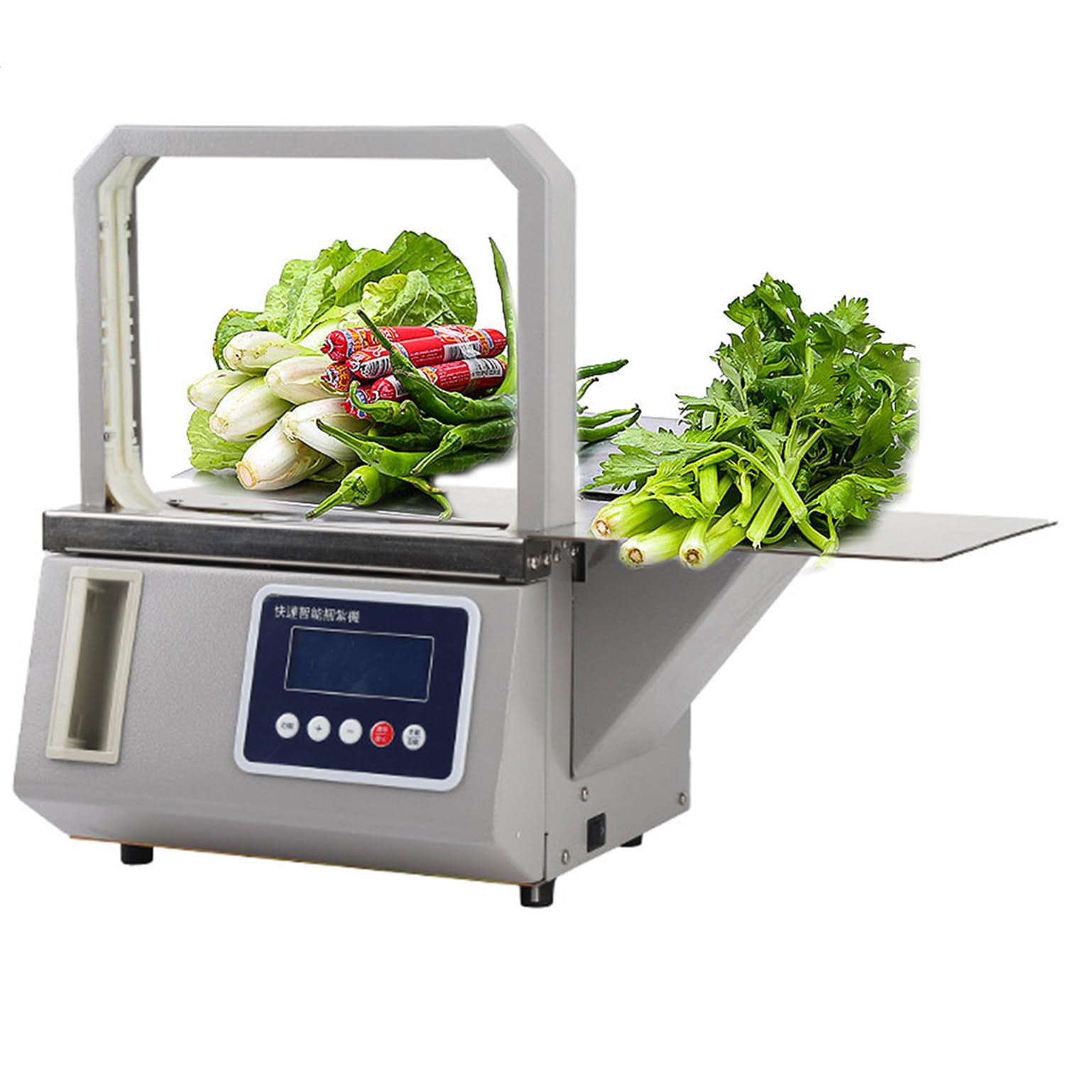 ASerZenith Tape Strapping & Bundling Machine, 250W Desktop Vegetable Binding Machine, Intelligent Induction Count Function Dual Modes For Flower Home Packaging