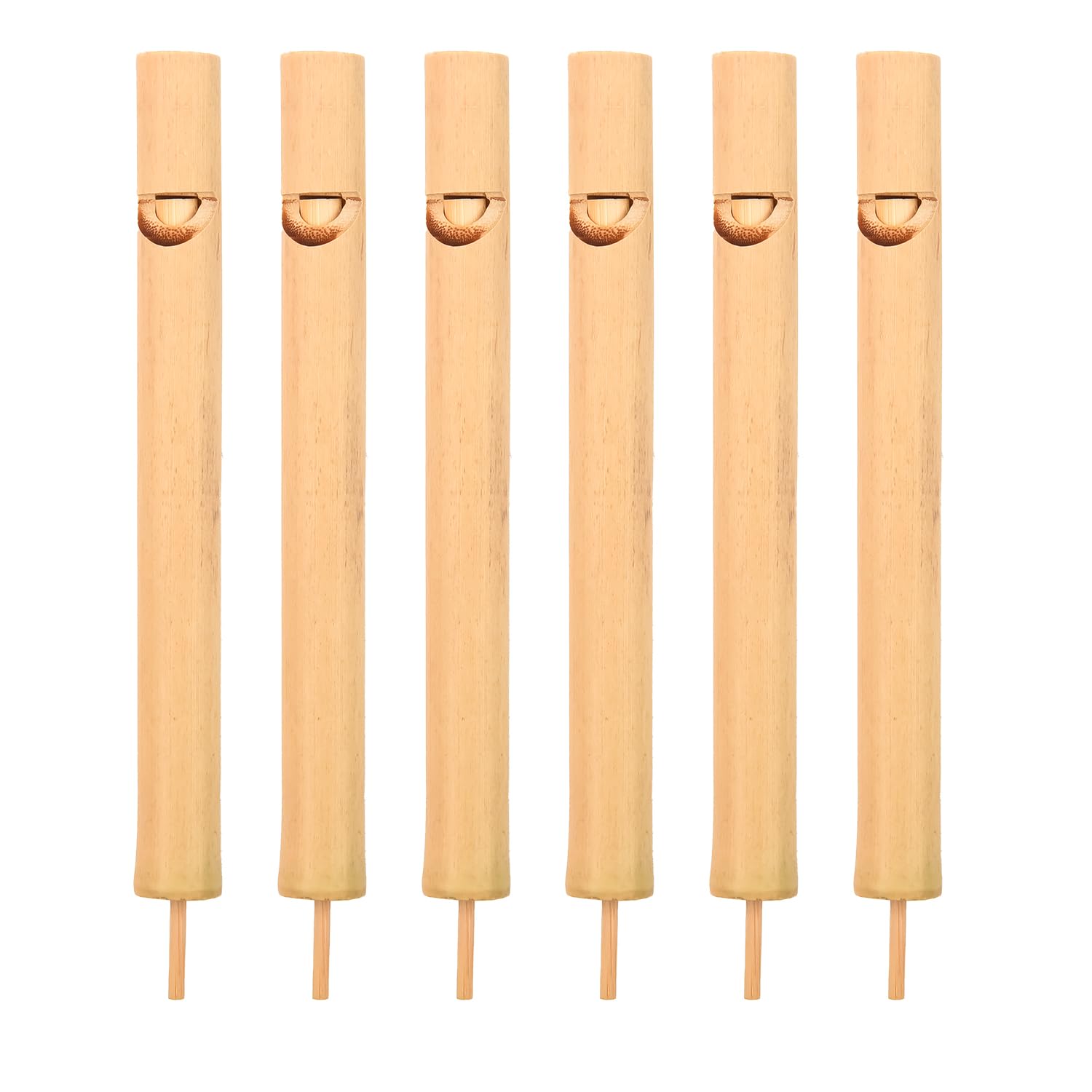NAUZE 6 Pieces Bamboo Slide Whistles Fair Trade Flutes Bird Whistle Simulated Bird Call Musical Instrument Toy for Children Kids Beginner