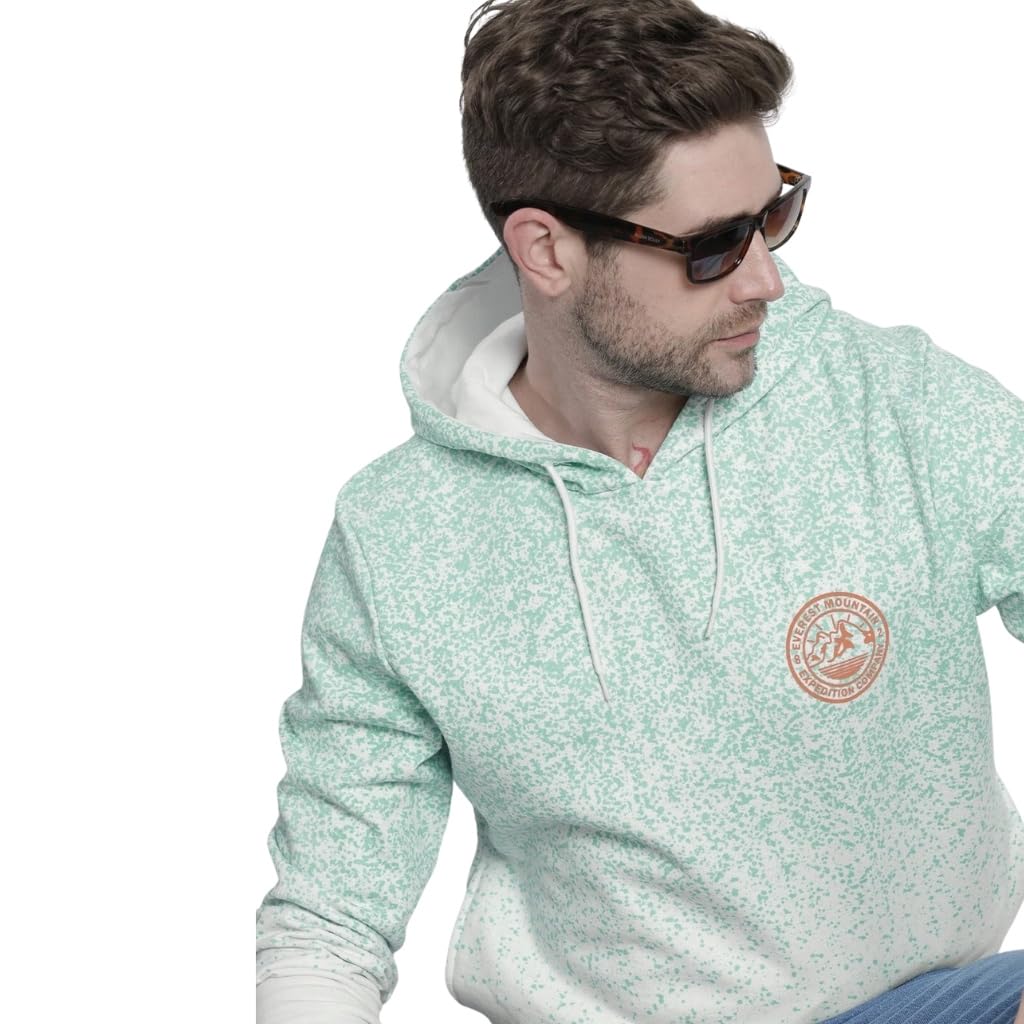 the indian garage co Men Polyester Regular Fit Abstract Overhead Hooded Sweatshirt-picture-21