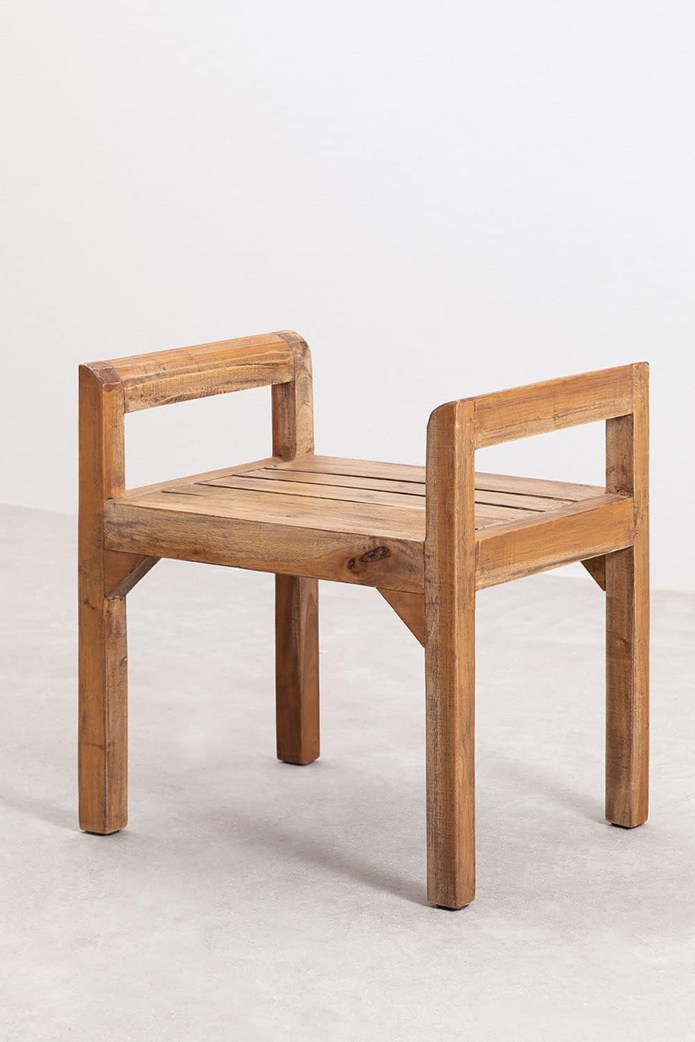GOKUL ART Solid Sheesham Wood Seating Bench with Armrest for Home Living Room Hall Wooden Furniture for Indoor Outdoor Garden Balcony (Teak Finish) Platform-image-13
