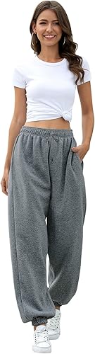 Vista 2 de Pantalones deportivos tipo jogger con bolsillos, para mujer, ajuste atlético para gimnasio o para descanso