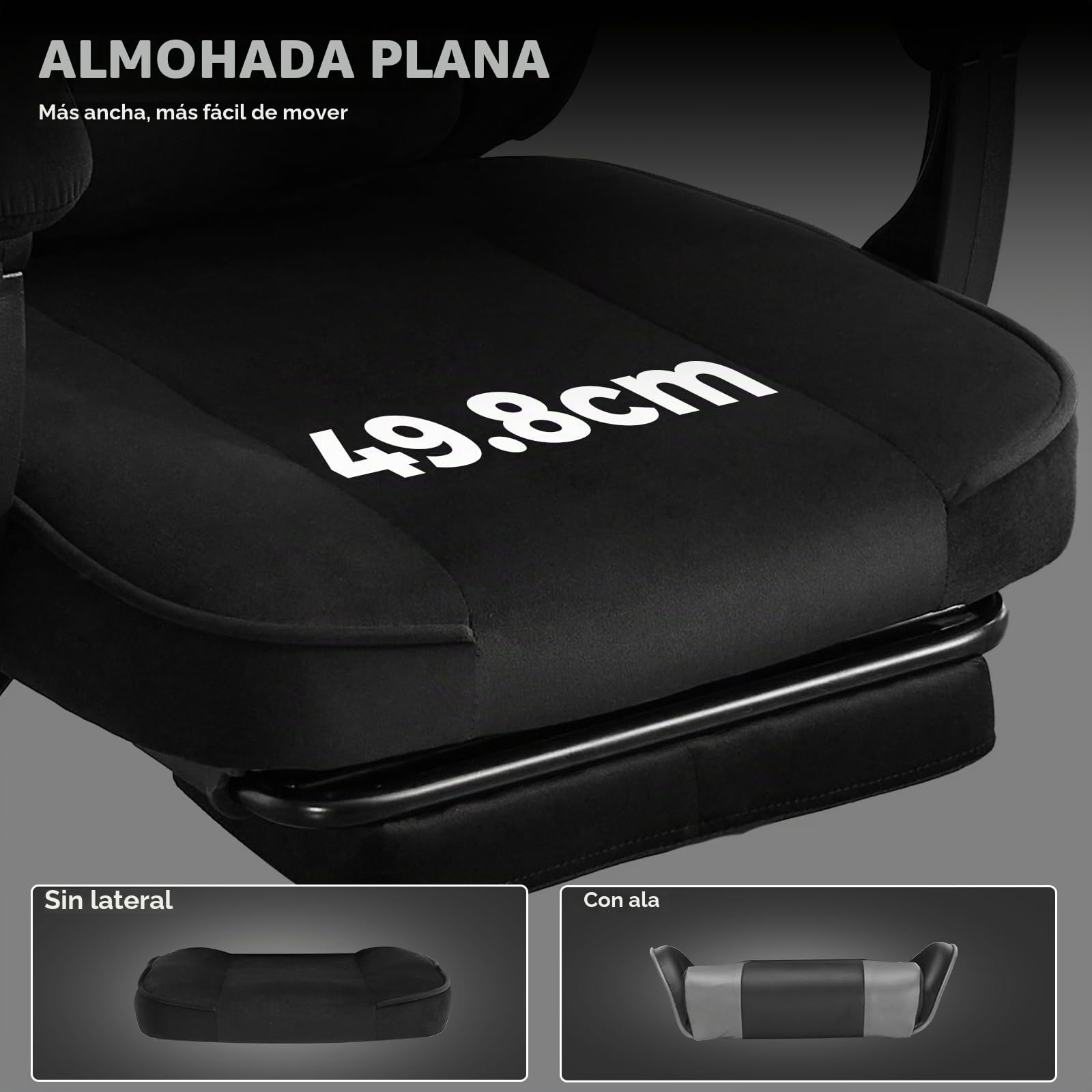 Silla Gaming Tela, Silla Ergonomica Escritorio, Silla Gamer con Tapicería, conReposacabezas, Reposapies, Ruedas, Regulable en Altura, Sillas de Oficina Ergonómica con Masajeador