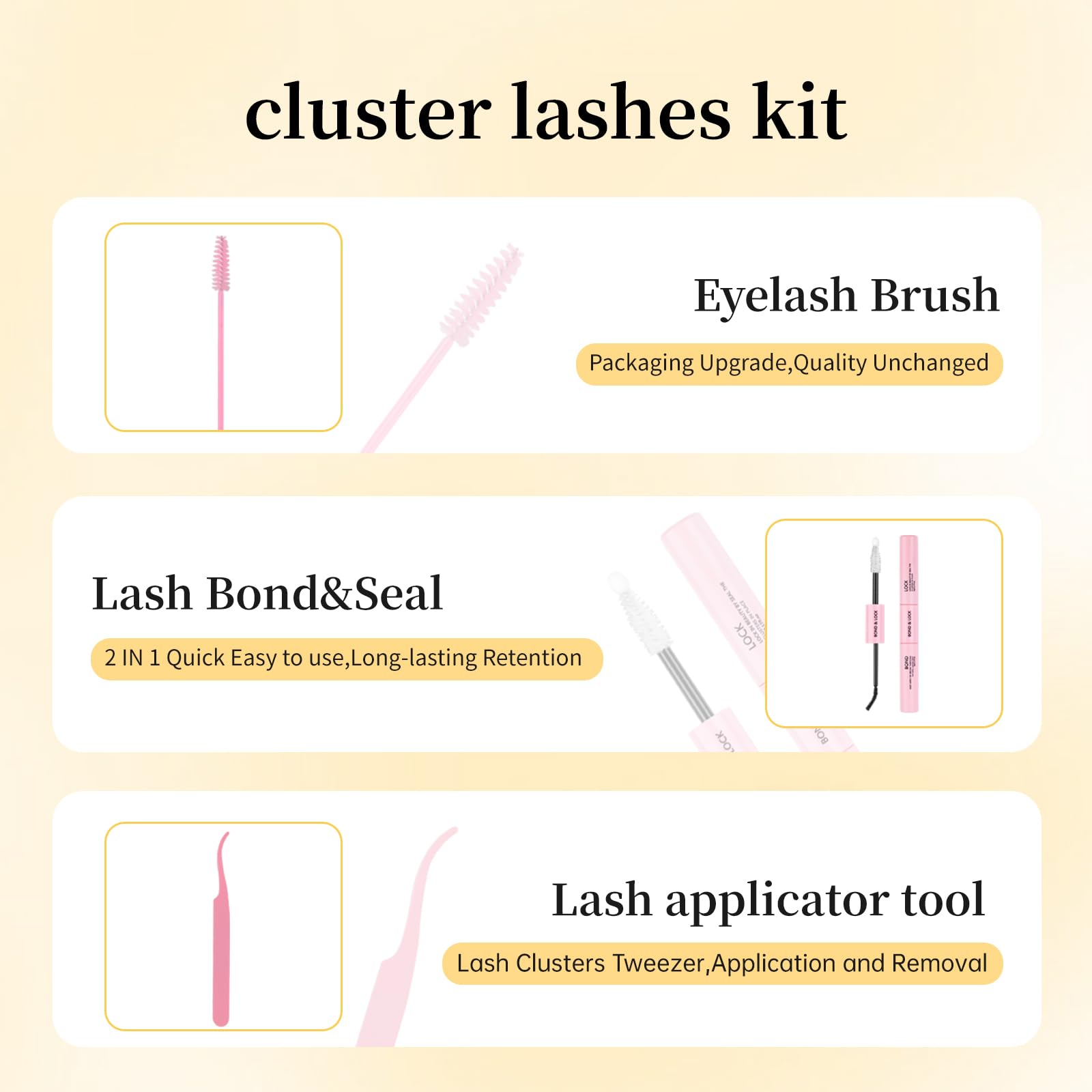 Fenshine Cluster Lashes Individual Lashes Wide Stem C/D Curl 9-15mm Length DIY Eyelash Extension Individual Soft False Lashes for Personal Use at Home (Clearance Items - Image 2