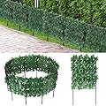 OUSHENG Decorative Garden Fence Fencing 10 Pack, 24in (H) x 10ft (L) Rustproof Metal Wire Panel Border Animal Barrier for Yard Dog Rabbits, Flower Bed Edging for Landscape Patio Outdoor Decor