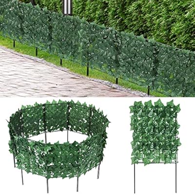 OUSHENG Decorative Garden Fence Fencing 10 Pack, 24in (H) x 10ft (L) Rustproof Metal Wire Panel Border Animal Barrier for Yard Dog Rabbits, Flower Bed Edging for Landscape Patio Outdoor Decor