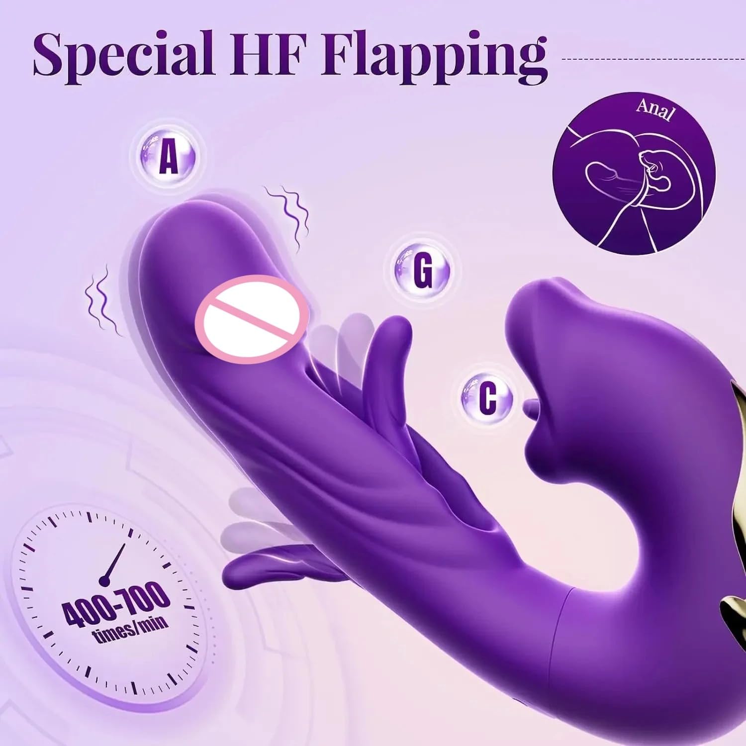 Vibrador Feminino 3 en 1 con Estimulación de Punto G y Clítoris, 10 Modos de Succión y Lengua, Juguete Íntimo Recargable