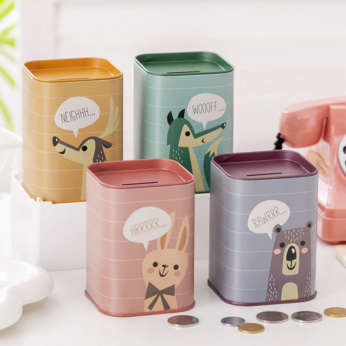 Toyvian 3 Set Salvadanaio in Giocattoli Per Giocattoli Regalini Per Banca Scatola Di Soldi Barattolo Per Risparmiare Denaro Salvadanaio Decorativo 4 Pezzi * 3