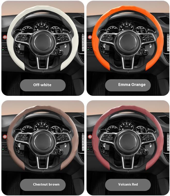 Universal Steering Wheel Cover, D-Type O-Type Design, All Season Car Accessory (Black)