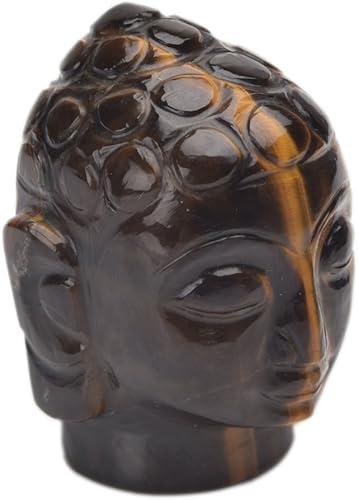 Miniatura 4 de Impresionante piedra de ojo de tigre hecha estatua de Buda aproximadamente 560.00 Ct - Cabeza de gema de ojo de tigre Cabeza de Buda Estatua Señor