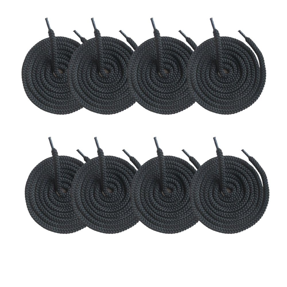 Chalis & Denis 8Pcs Hoodie Round Draw String Replacement Black 6mmX50 Inch Drawstrings Cord for Sweatpants, Sweatshirt, Jacket, Coats, Shorts, Pants, Swim, Trunks, Pullover Hooded (Black)