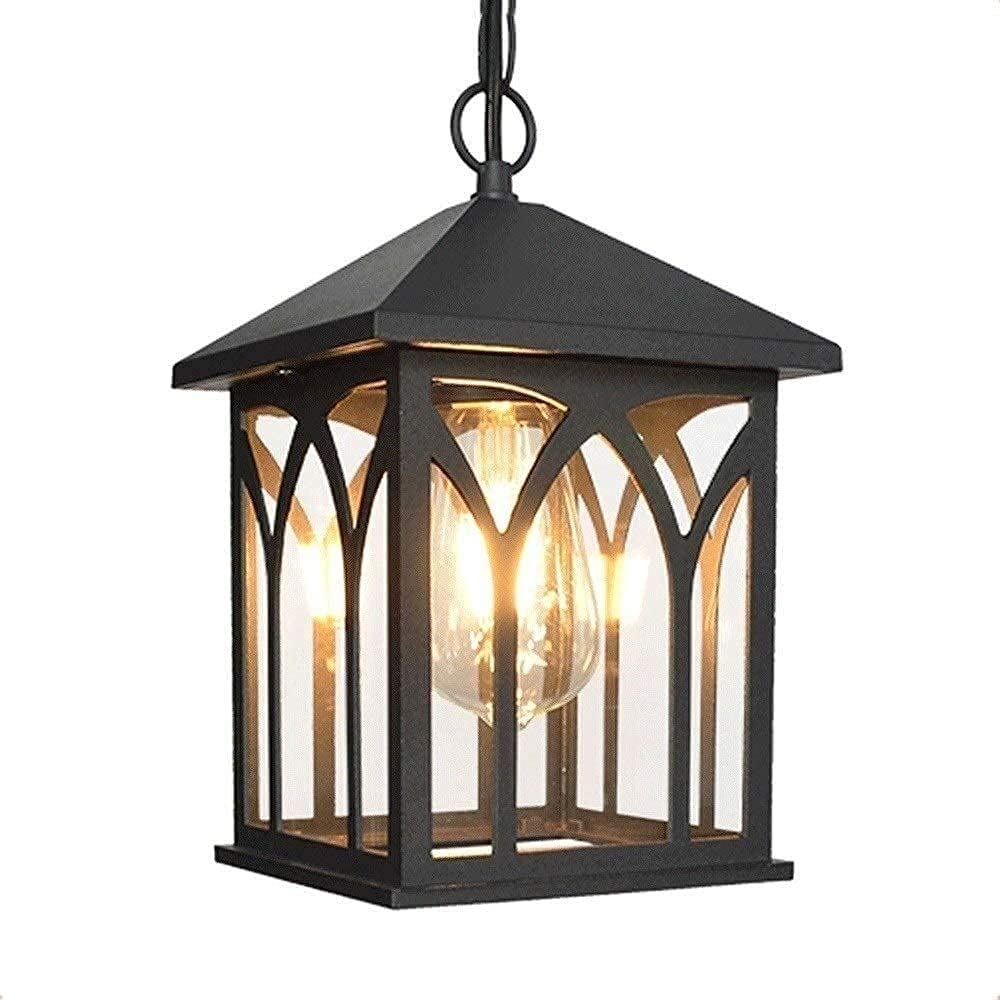 Kreatywny pawilon ogrodowy Dziedziniec Lampa sufitowa Styl europejski Retro Deszczoszczelna Czarna lampa Na zewnątrz Przemysłowy Na zewnątrz Wiszący Regulowana wysokość Wisząca Metal Matowe