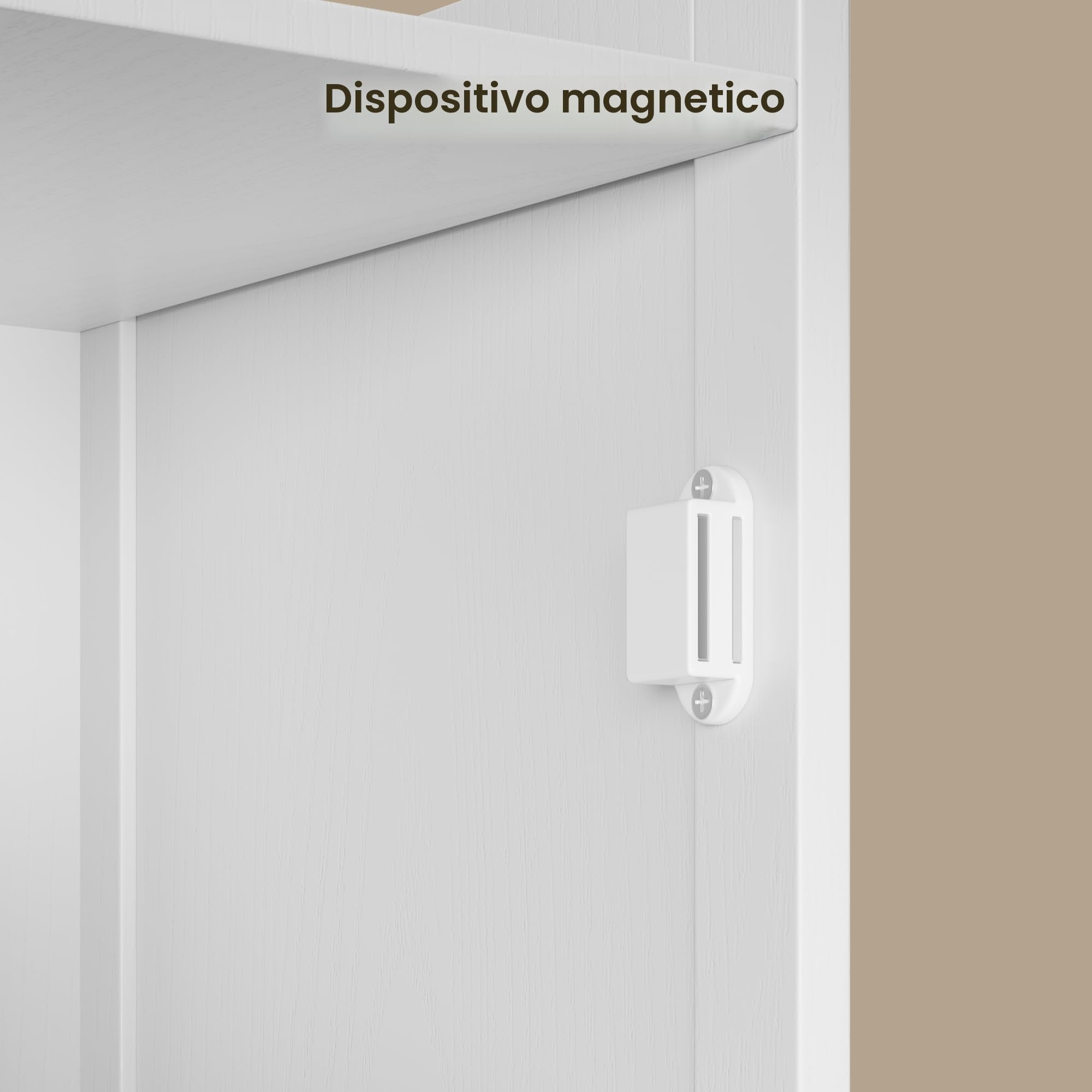 Xbro Mobile Salvaspazio Alto da Bagno con 2 Ante a Lamelle, 3 Ripiani e Cesto Portabiancheria, Multiuso per Cucina, Soggiorno e Bagno, 40x37x170 cm, Bianco