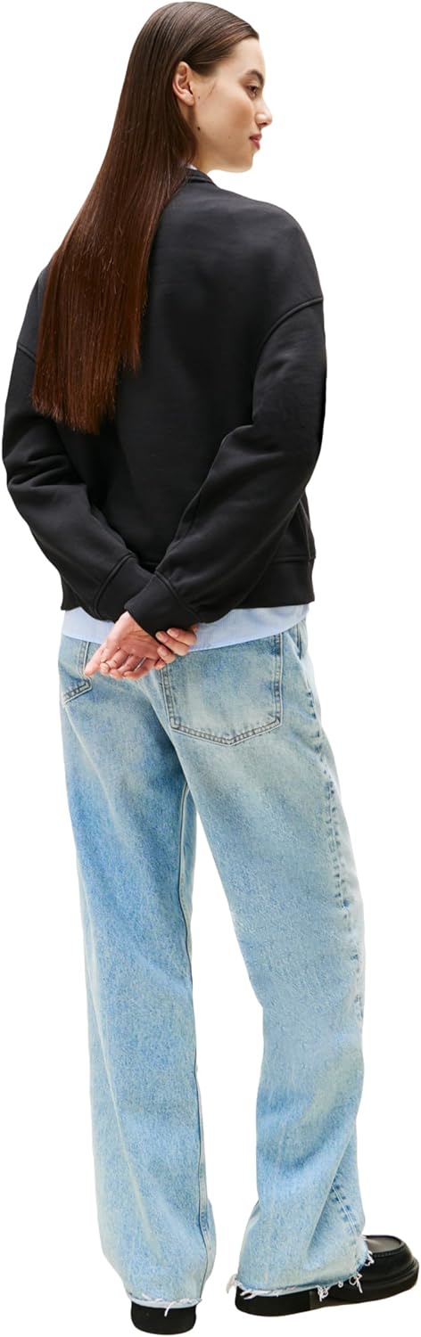 Tommy Jeans womens Medium Weight Pullover Crewneck With Embroidered Flag Logo - Image 4