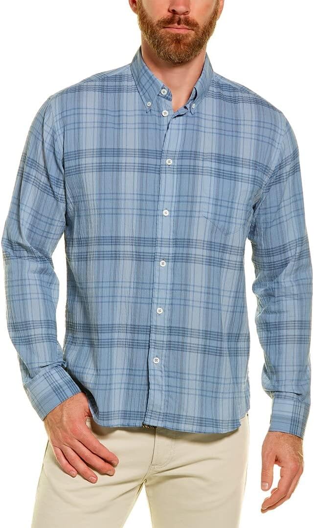 Billy Reid Mens Offset Pocket Shirt