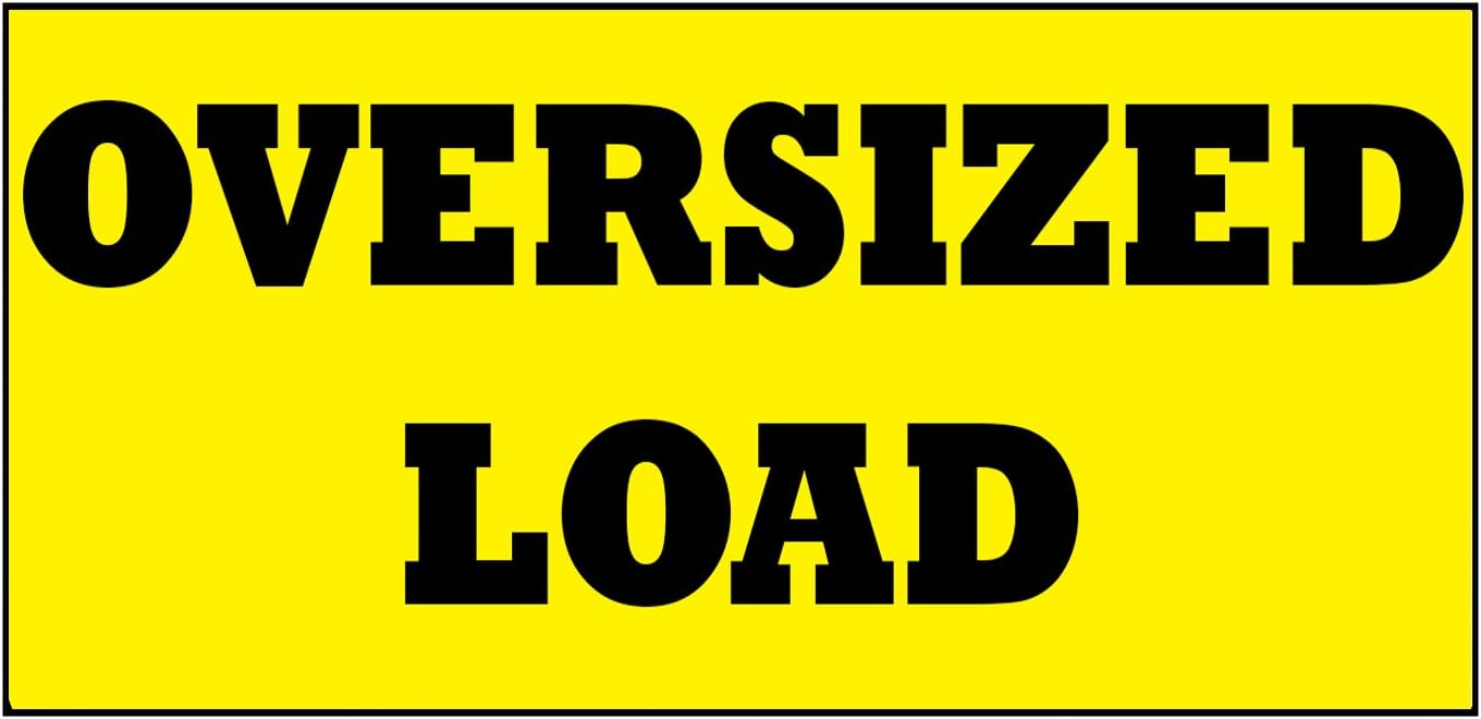 Fastasticdeals Oversized Load Yellow Background Car Door Magnets Magnetic Signs-Qty 2/12 x 24 Inches