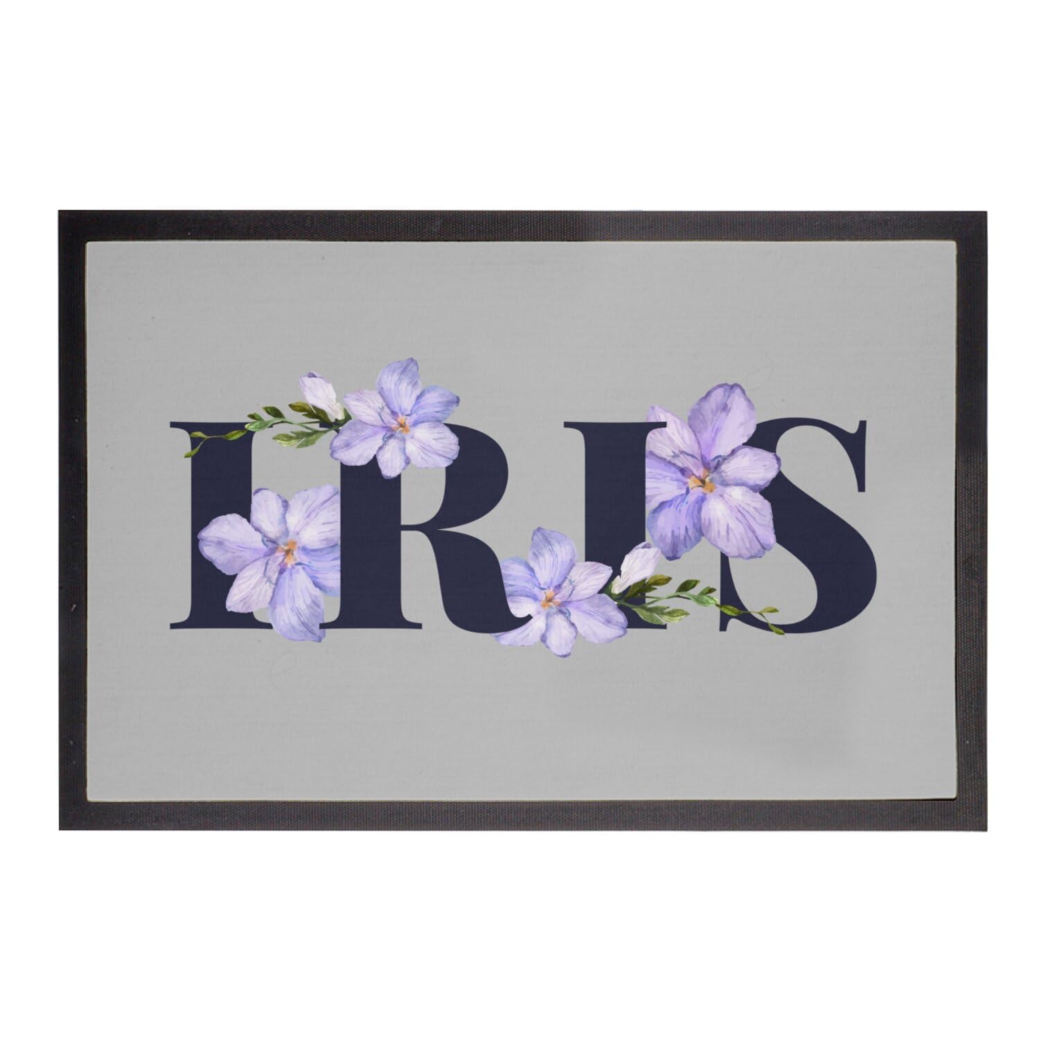 Paillasson gris de qualité supérieure motif iris chic