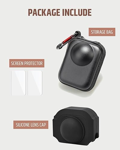 Miniatura 6 de JZW-Shop Funda de transporte para cámara con hebilla colgante compatible con cámara de acción DJI OSMO 360, viene con kit de accesorios de silicona