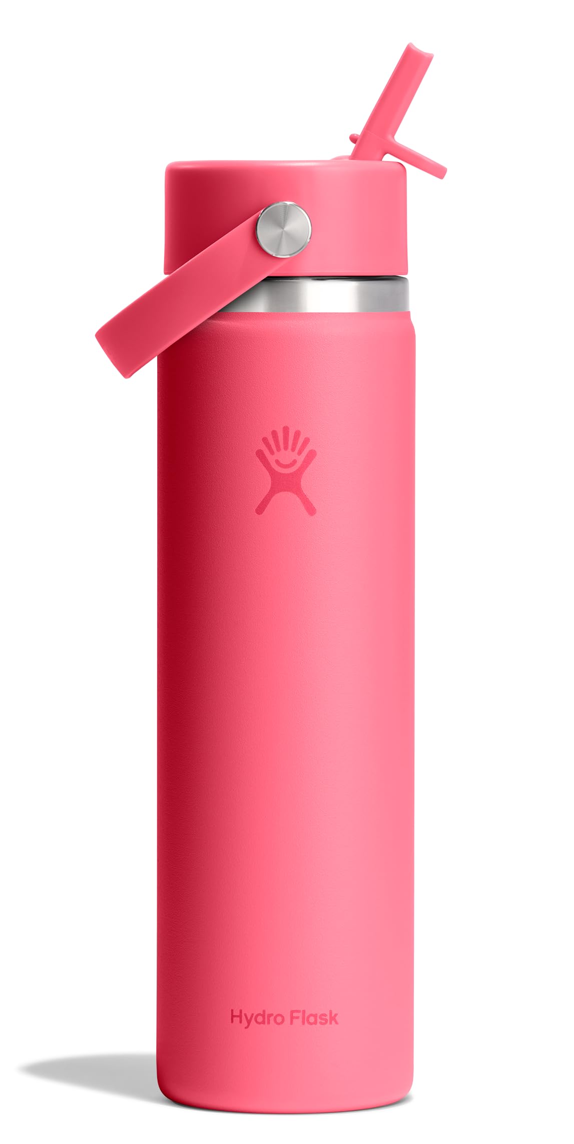 Hydro Flask Water Bottle - Insulated Stainless Steel - Wide Straw Lid, Non Spill, Leakproof in 24 Oz Popstar Pink