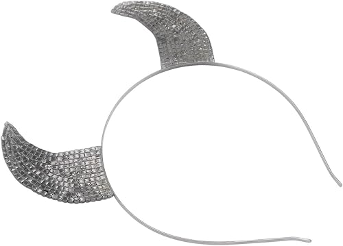 Vista 2 de Rosemarie Collections Women's Spooky Fun Crystal Rhinestone Red Devil Horns Decorative Halloween Costume 1 Headband