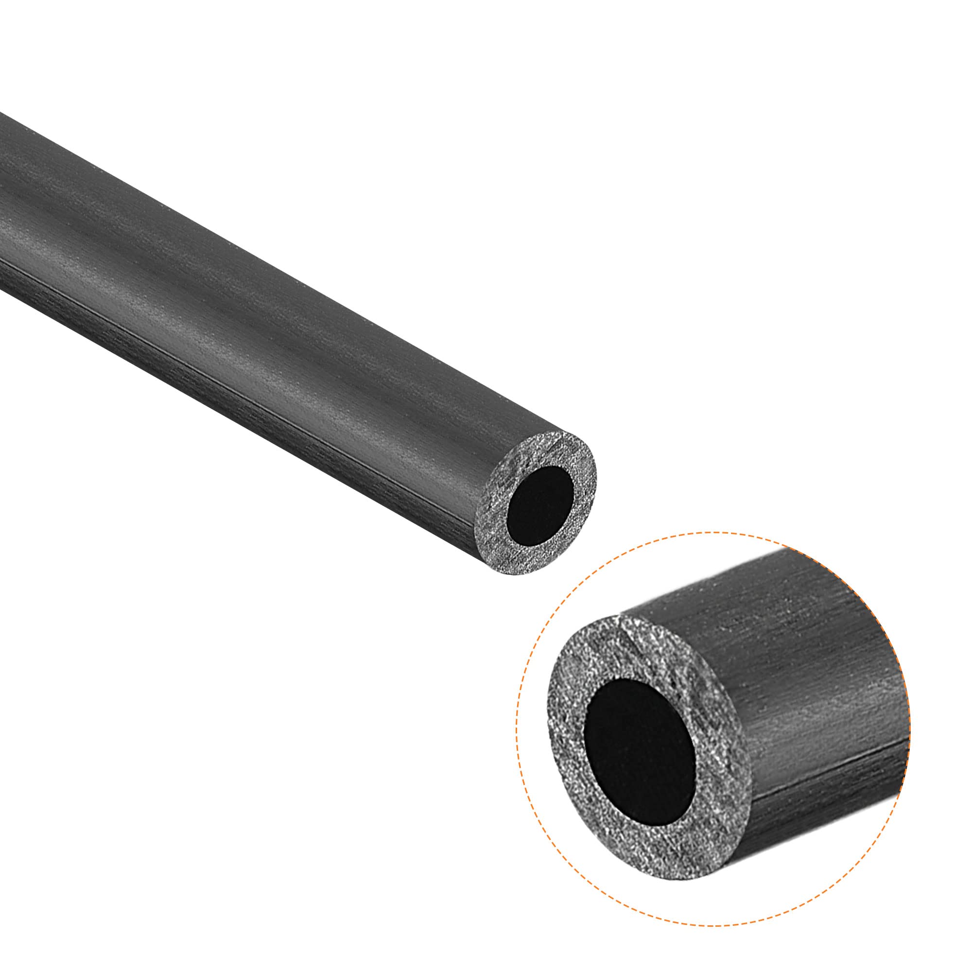 sourcing map Fibre Carbone Rond Tube 4mm x 2mm x 420mm Fibre Carbone Aile Tubulure Pultrusion pour RC Avion Quadcopter 4Pcs