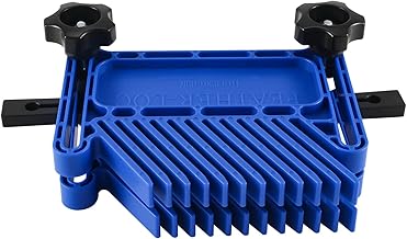 Tassety 2 herramientas ajustables para carpintería, tablero de plumas para sierras de mesa, mesas de enrutador y de cinta con ranuras en T, ranuras de inglete, color azul