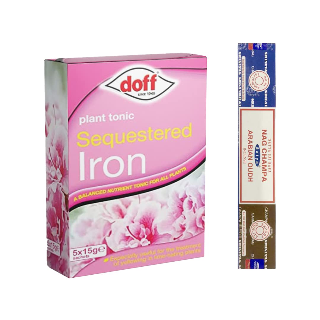 Doff Plant Tonic Sequestered Iron a Balanced Nutrient Tonic ideal for treatment of Yellowing in plants, 5 x 15g Sachets (Pack of 1)